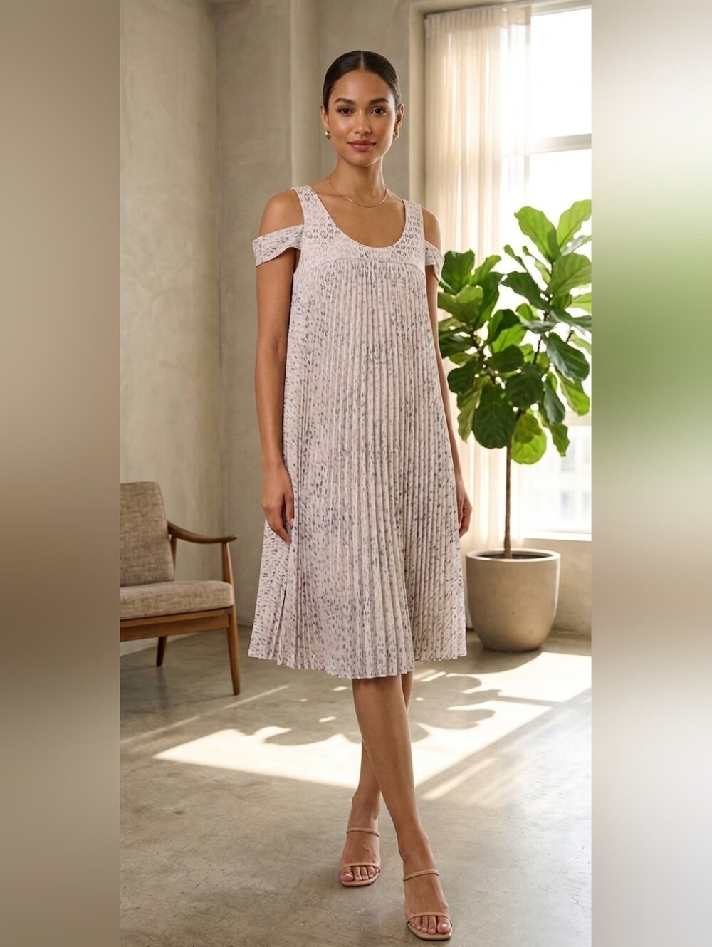 Rebecca Taylor Pleated Queen Pink Box Step Shift Dress Size 8 NWT